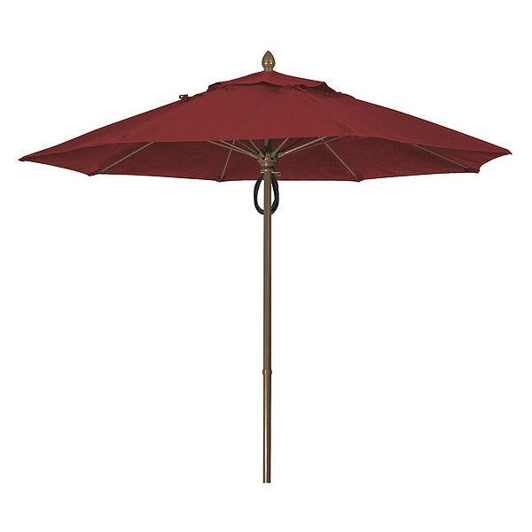 Mrkt Umbrlla 8Rib Plly Pin Cb, Brgndy, 9Ft