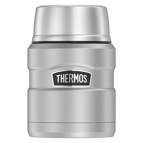 Stainless Steel Food Jar w/Folding Spoon, 16 oz., Matte Steel