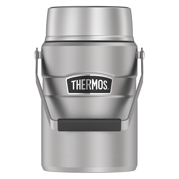 Stainless Steel Food Jar, 2 PP Inner Containers, 47 oz., Matte Steel