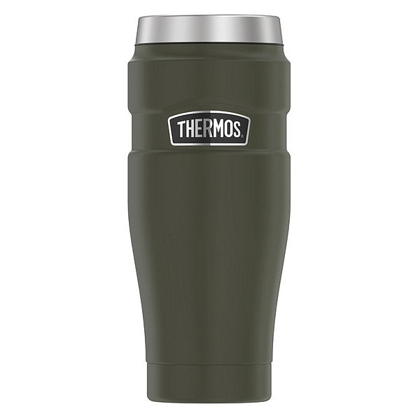 Stainless Steel Travel Tumbler, 16oz, Army Green, Hot 7 Hrs, Cold 18 Hrs