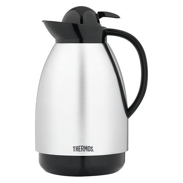Glass Vacuum Carafe, 34 oz., White, Hot 20 Hrs, Cold 24 Hrs