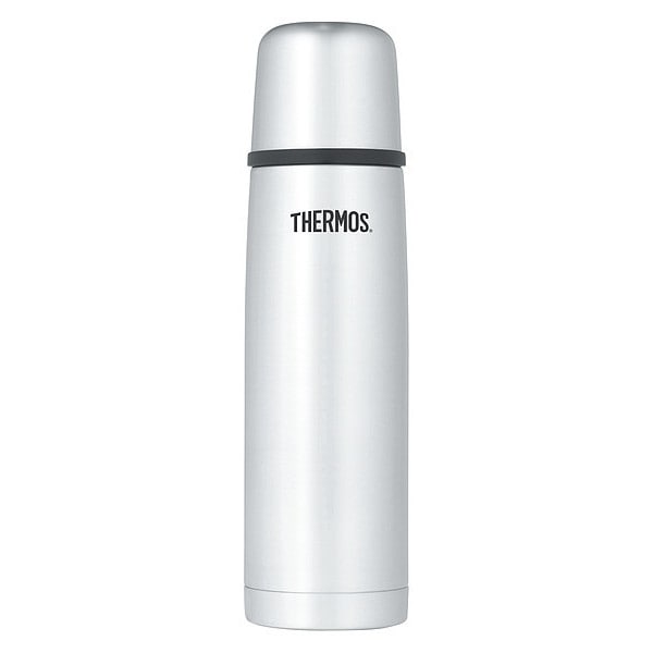Compact Stainless Steel Bottle, 16 oz., Stainless Steel/Black