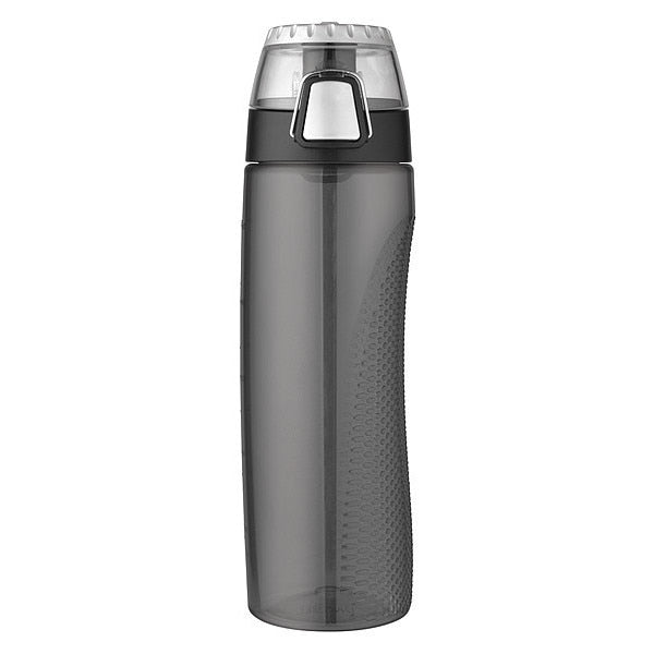 BPA Free Plastic Hydration Bottle w/Meter, 24 oz., Smoke