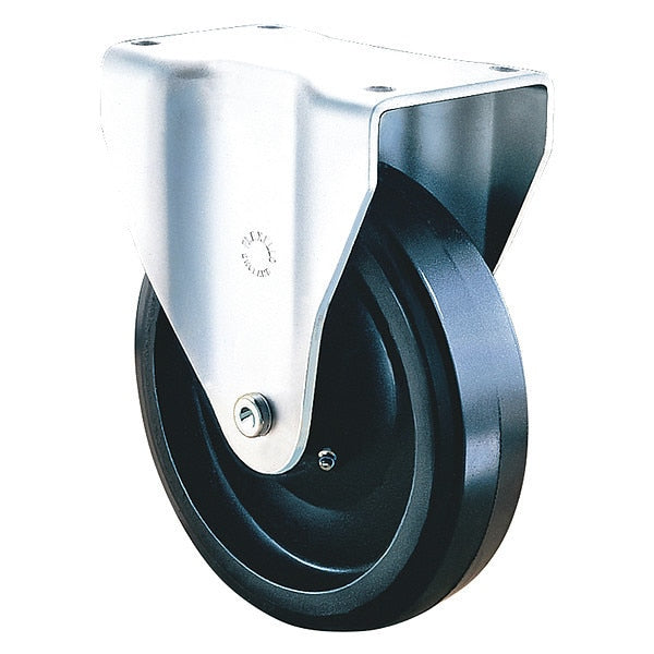 Rigid Caster Metric Plate, Rubber On Cas