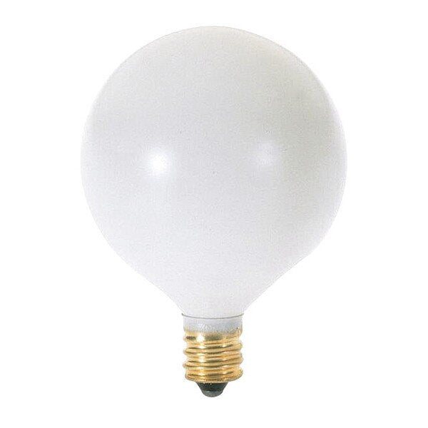 15 W G16 1/2 Incandescent - Satin White - 2500 Hours - 83L - Candelabra Base - 130V