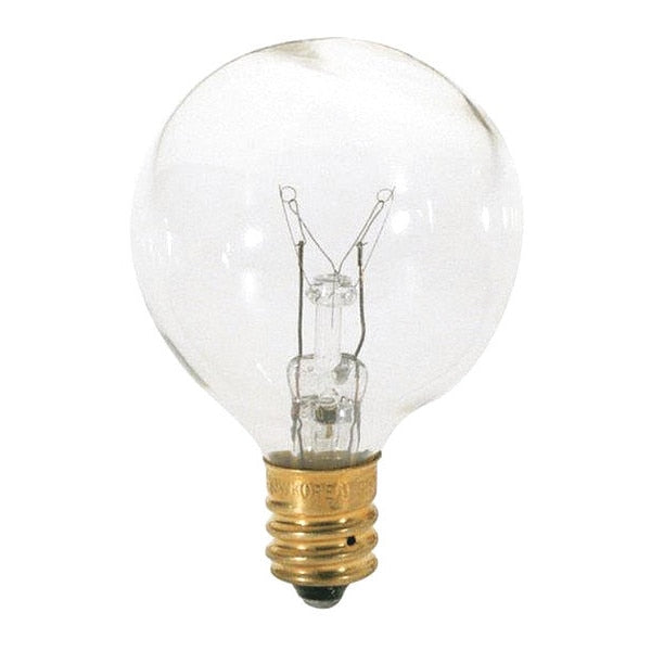 40 W G12 1/2 Incandescent - Clear - 1500 Hours - 370L - Candelabra Base - 120V