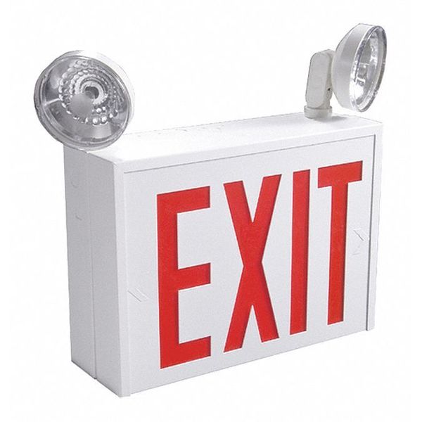 Conv Combo Led Exit/Emergency, Steel