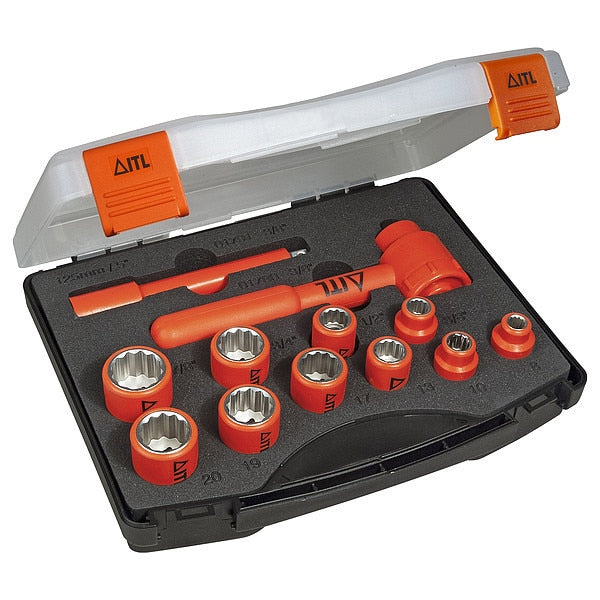 1000V Insulated 3/8-inch Drive Combination Socket Set, 12-Piece