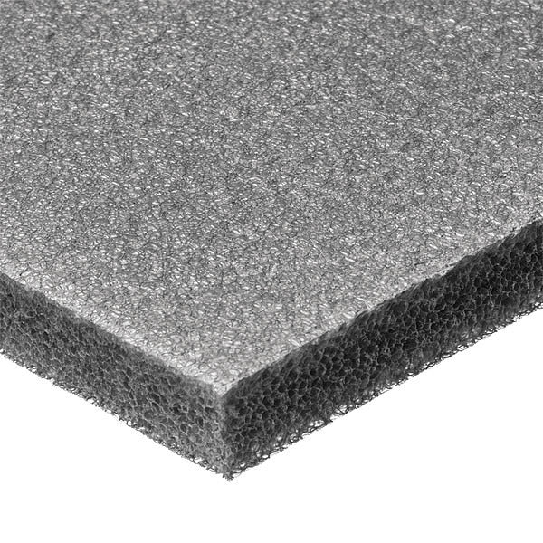 Foam Sheet, Closed Cell, 24 in W, 24 in L, 1/2 in Thick, Gray