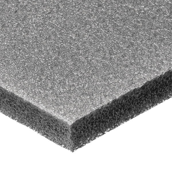 Foam Sheet, Closed Cell, 24 in W, 24 in L, 1/2 in Thick, Gray