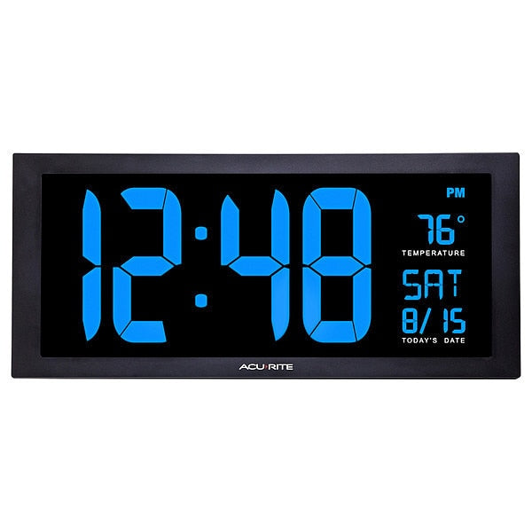 Jumbo Digit Calendar Clock W/ Indoor Temperature, 18