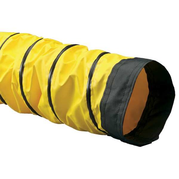 Ducting Hose, 25 ft L, Black/Yellow
