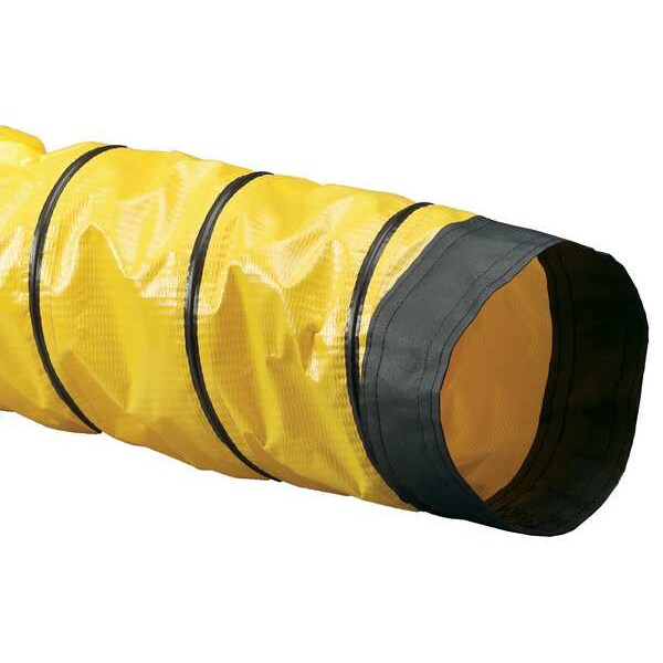 Ducting Hose, 15 ft L, Black/Yellow