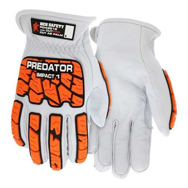 Cut/Impact Resistant Glove, A9, M, White, PR