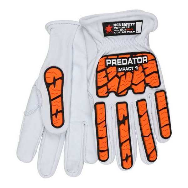 Cut/Impact Resistant Glove, A9, M, White, PR