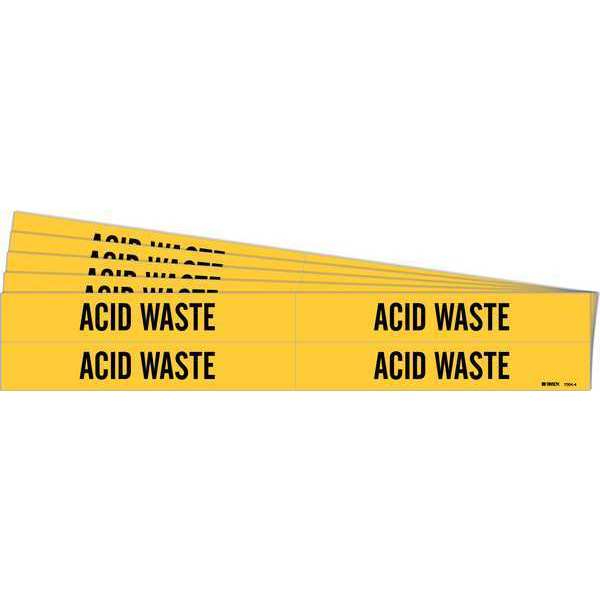 Pipe Marker, Black, Acid Waste, PK5, 7004-4-PK