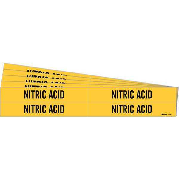 Pipe Marker, Black, Nitric Acid, PK5, 7197-4-PK