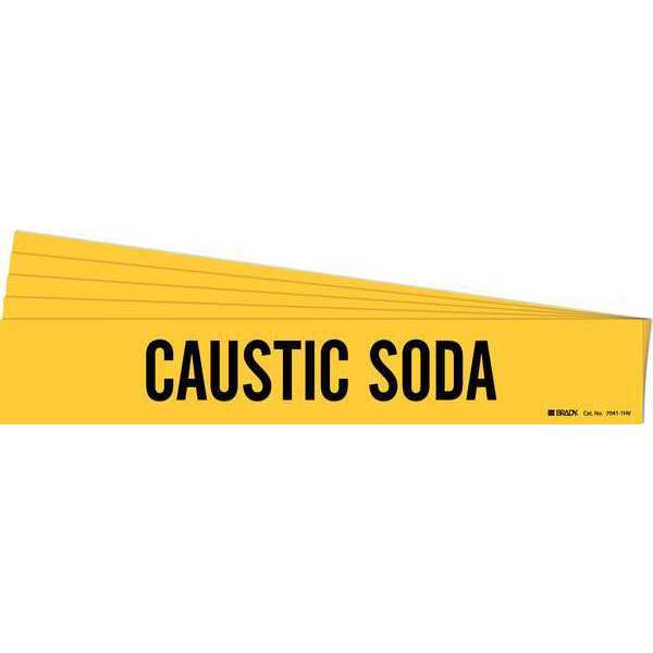 Pipe Marker, Black, Caustic Soda, PK5, 7041-1HV-PK