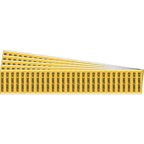 Pipe Marker, Black, Hydrofluoric Acid, PK5