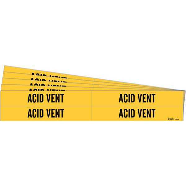 Pipe Marker, Adhesive, Black, Acid Vent, PK5, 7003-4-PK