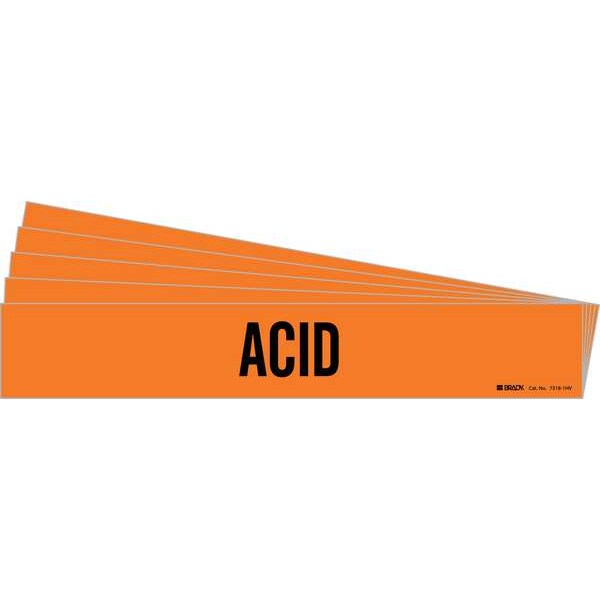 Pipe Marker, Adhesive, Black, Acid, PK5, 7318-1HV-PK