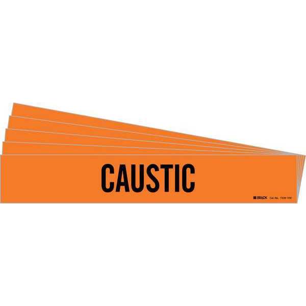 Pipe Marker, Adhesive, Black, Caustic, PK5, 7339-1HV-PK