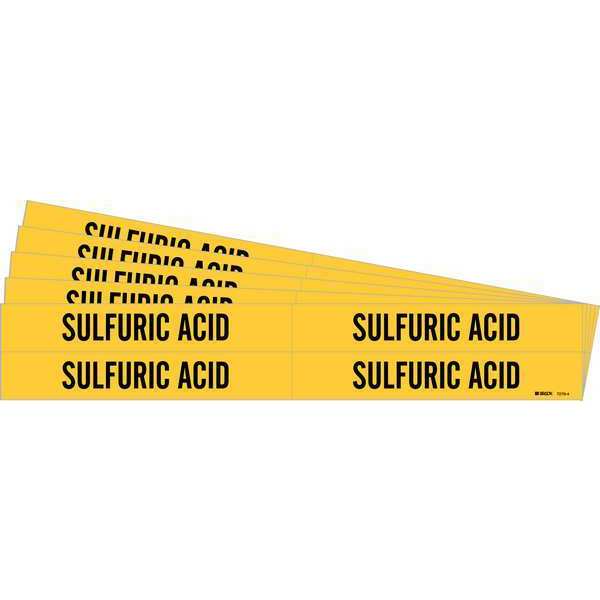 Pipe Marker, Black, Sulfuric Acid, PK5, 7279-4-PK