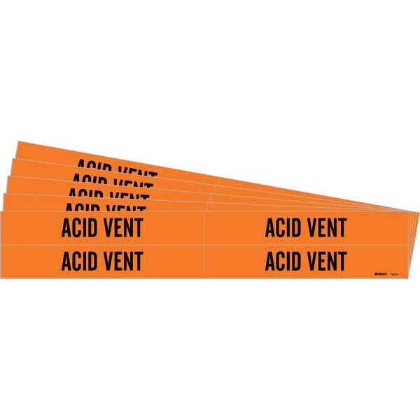 Pipe Marker, Adhesive, Black, Acid Vent, PK5, 7319-4-PK
