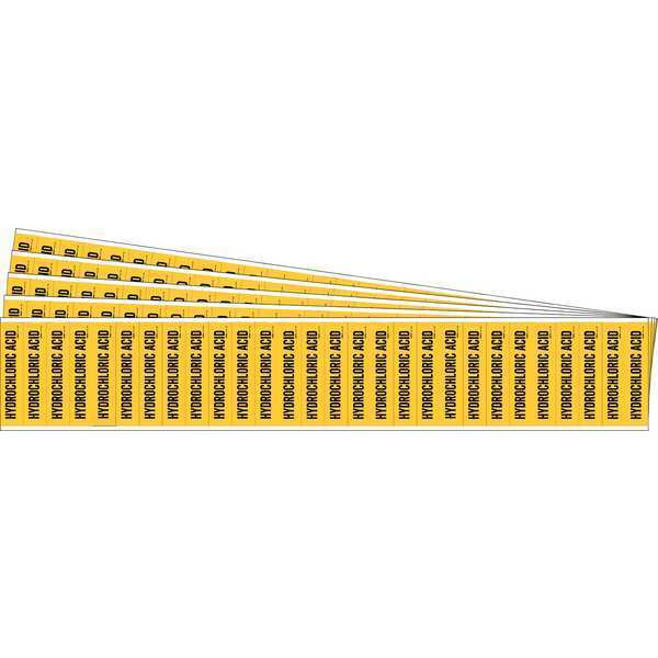 Pipe Marker, Black, Hydrochloric Acid, PK5, 91938-PK