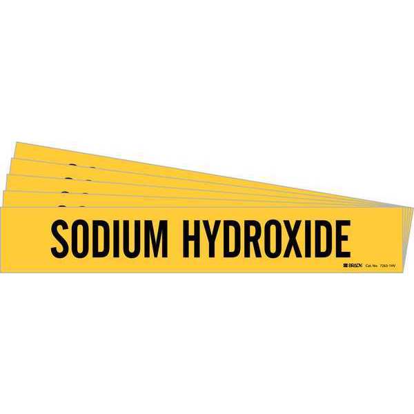Pipe Marker, Black, Sodium Hydroxide, PK5, 7263-1HV-PK