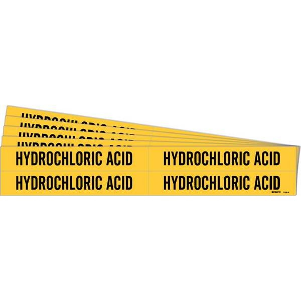 Pipe Marker, Black, Hydrochloric Acid, PK5, 7156-4-PK