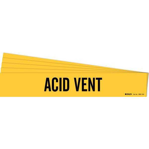 Pipe Marker, Adhesive, Black, Acid Vent, PK5, 7003-1HV-PK