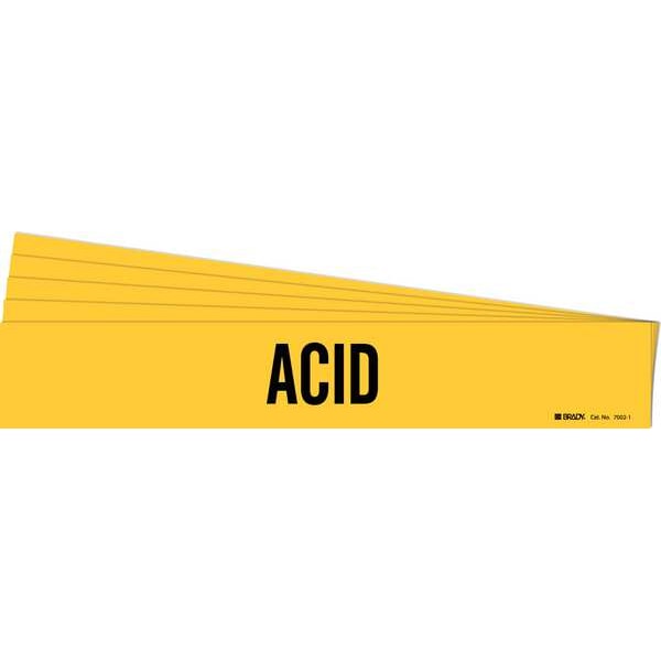 Pipe Marker, Adhesive, Black, Acid, PK5, 7002-1-PK
