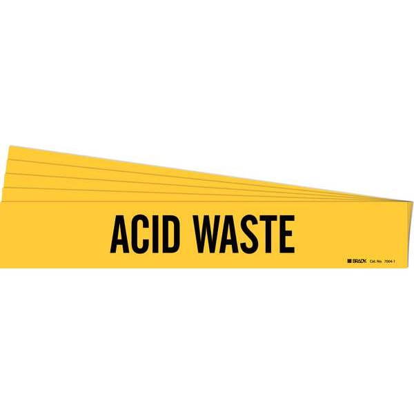 Pipe Marker, Black, Acid Waste, PK5, 7004-1-PK