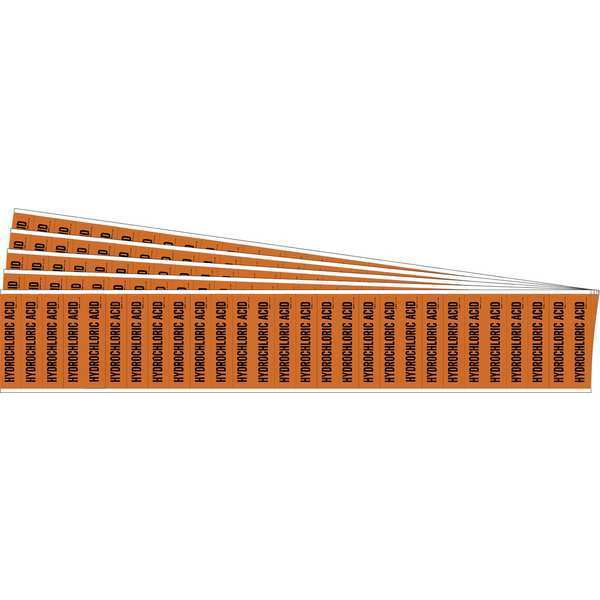 Pipe Marker, Black, Hydrochloric Acid, PK5, 109310-PK