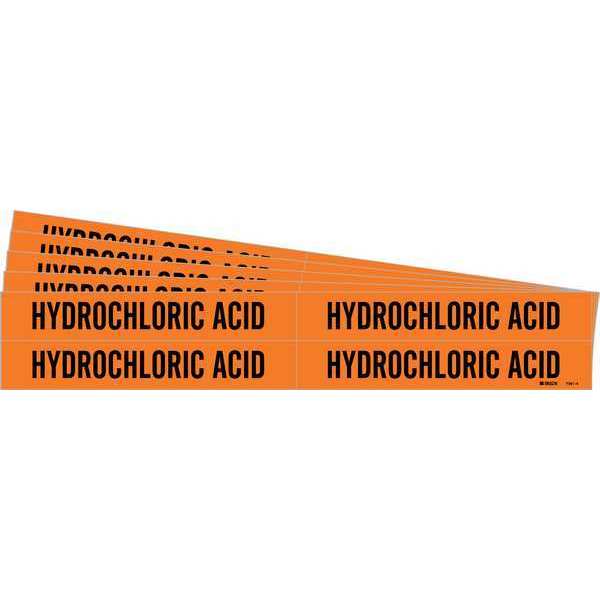 Pipe Marker, Black, Hydrochloric Acid, PK5, 7381-4-PK
