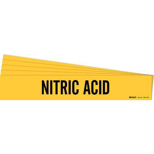 Pipe Marker, Black, Nitric Acid, PK5, 7197-1HV-PK