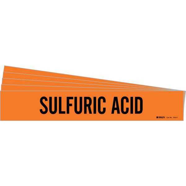 Pipe Marker, Black, Sulfuric Acid, PK5, 7416-1-PK