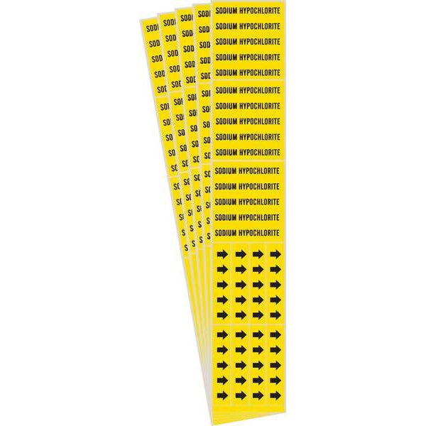 Pipe Marker, , Sodium Hypochlorite, PK5, 7264-3C-PK