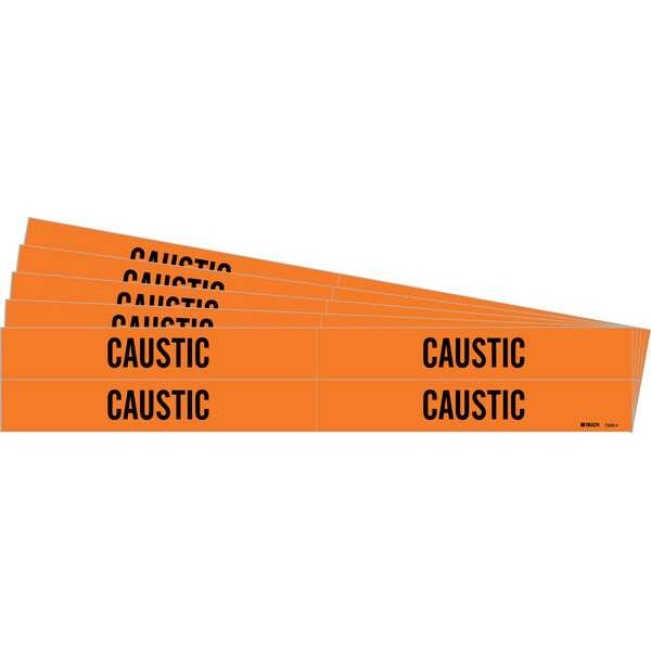 Pipe Marker, Adhesive, Black, Caustic, PK5, 7339-4-PK