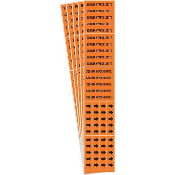 Pipe Marker, , Sodium Hypochlorite, PK5, 7408-3C-PK