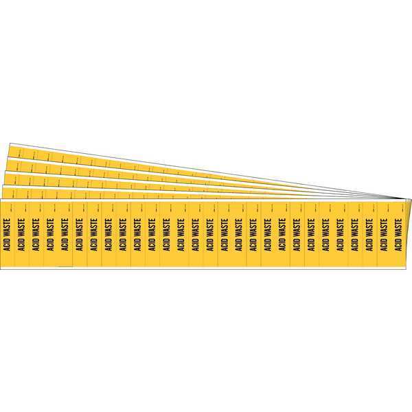 Pipe Marker, Black, Acid Waste, PK5, 91897-PK