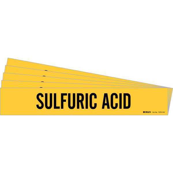 Pipe Marker, Black, Sulfuric Acid, PK5, 7279-1HV-PK