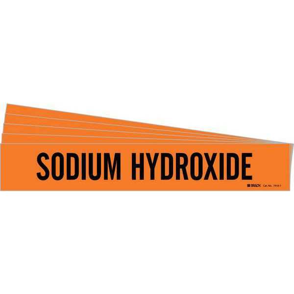 Pipe Marker, Black, Sodium Hydroxide, PK5, 7410-1-PK