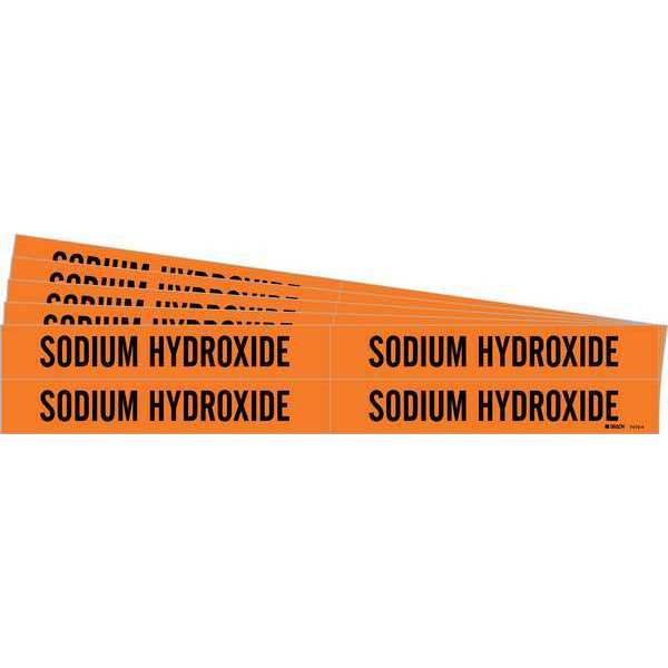 Pipe Marker, Black, Sodium Hydroxide, PK5, 7410-4-PK