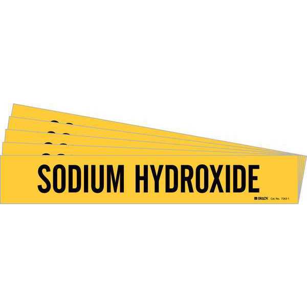 Pipe Marker, Black, Sodium Hydroxide, PK5, 7263-1-PK