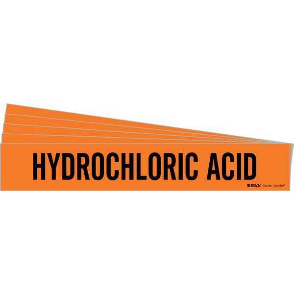 Pipe Marker, Black, Hydrochloric Acid, PK5, 7381-1HV-PK