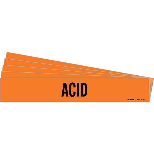Pipe Marker, Adhesive, Black, Acid, PK5, 7318-1-PK