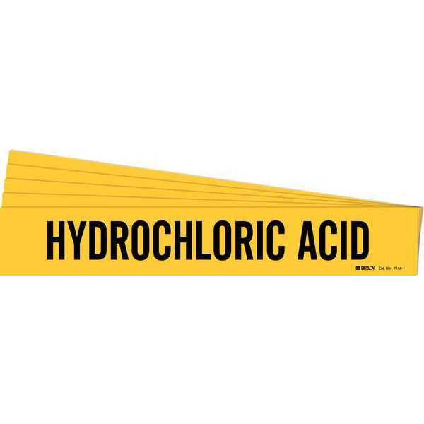 Pipe Marker, Black, Hydrochloric Acid, PK5, 7156-1-PK