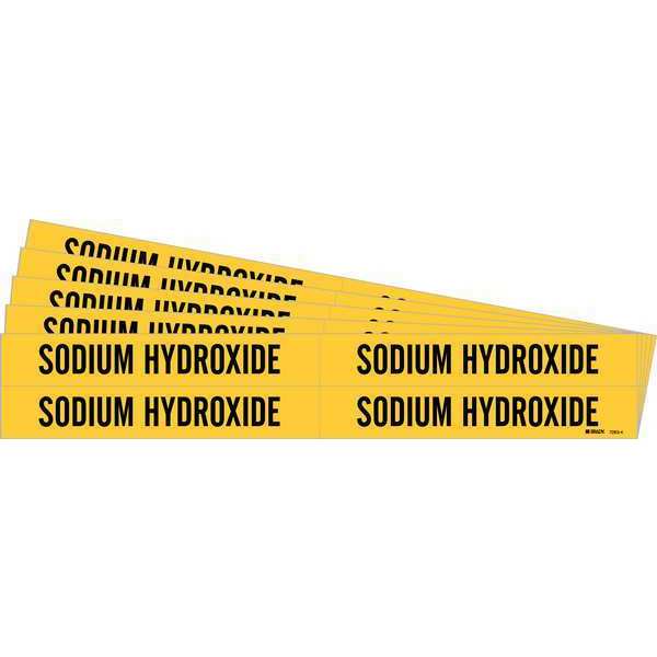 Pipe Marker, Black, Sodium Hydroxide, PK5, 7263-4-PK